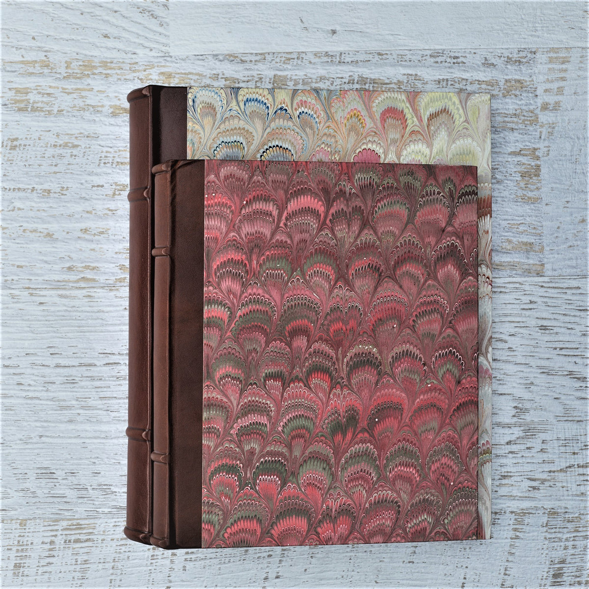 Hand Marbled Album with Leather Spine