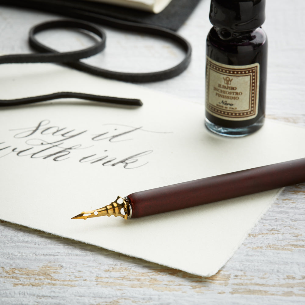 Wooden Quill & Ink