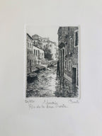 Original Venice Etching - Rio de la dona onesta