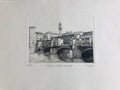 Original Florence Etching - Ponte Vecchio