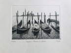 Original Venice Etching - San Marco Dock