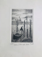 Original Venice Etching - Santa Maria della Salute