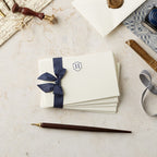Deckle Edge Monogrammed Note Card and Envelope