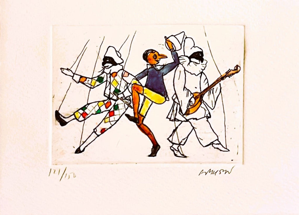 Original Pinocchio Etching Card & Envelope