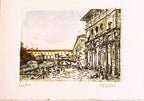 Original Ponte Vecchio Etching Card & Envelope