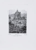 Original Florence Etching - Santa Maria del Fiore