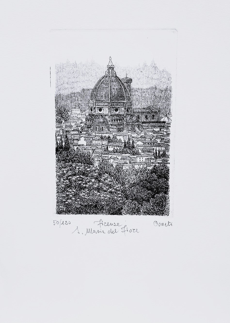 Original Florence Etching - Santa Maria del Fiore