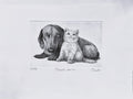 Original Italian Etching - Little Friends