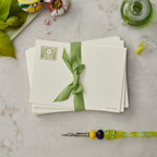 Green Monogrammed Correspondence Card and Envelope