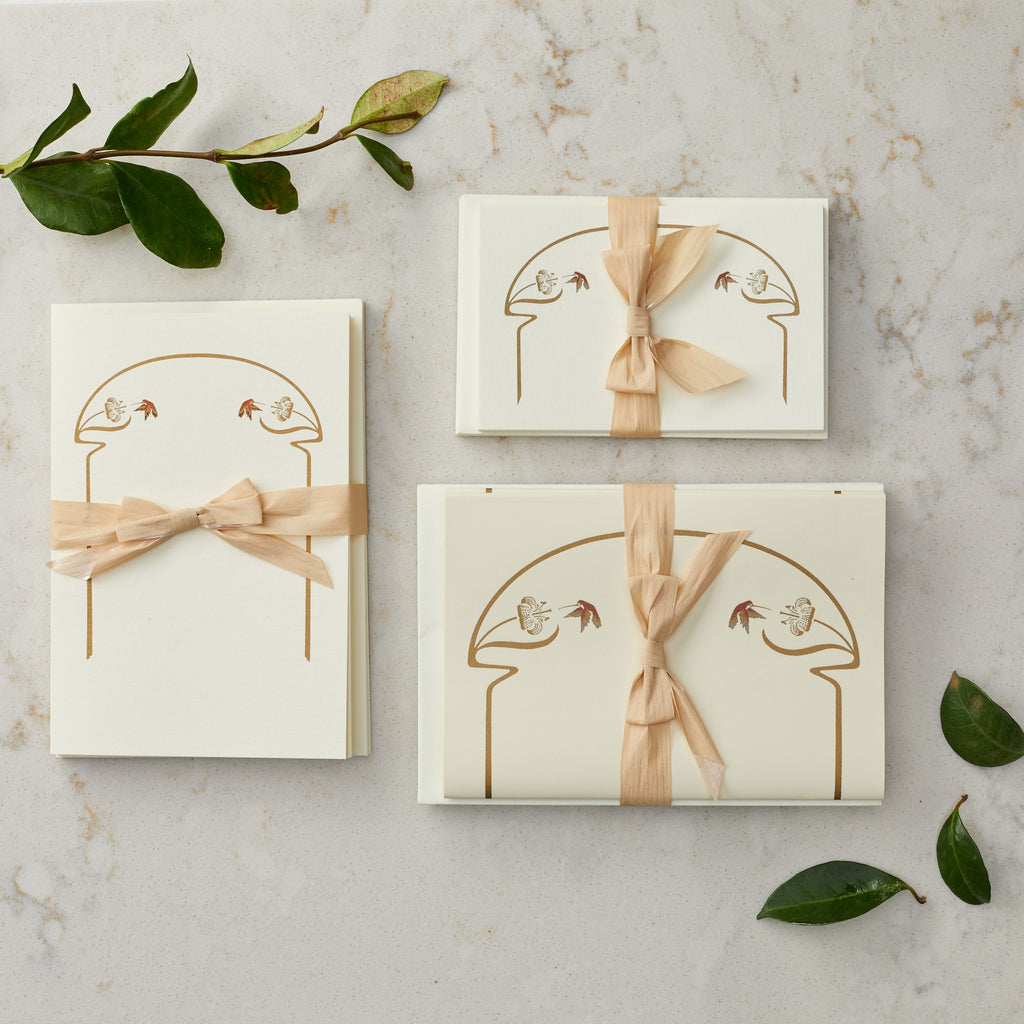 Red and Gold Hummingbird Stationery