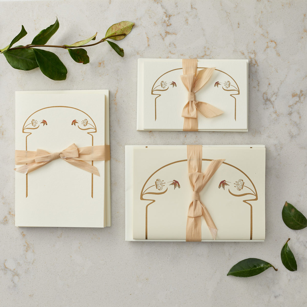 Red and Gold Hummingbird Stationery