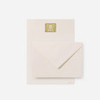 Green Monogrammed Writing Paper and Envelope