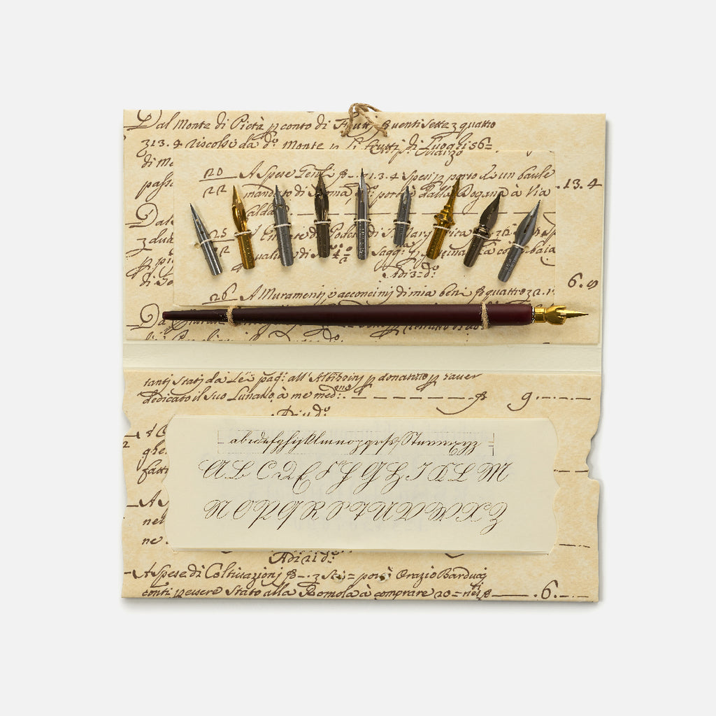 Wooden Quill Calligraphy Set