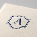 Deckle Edge Monogrammed Correspondence Card and Envelope