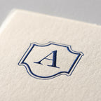 Deckle Edge Monogrammed Correspondence Card and Envelope