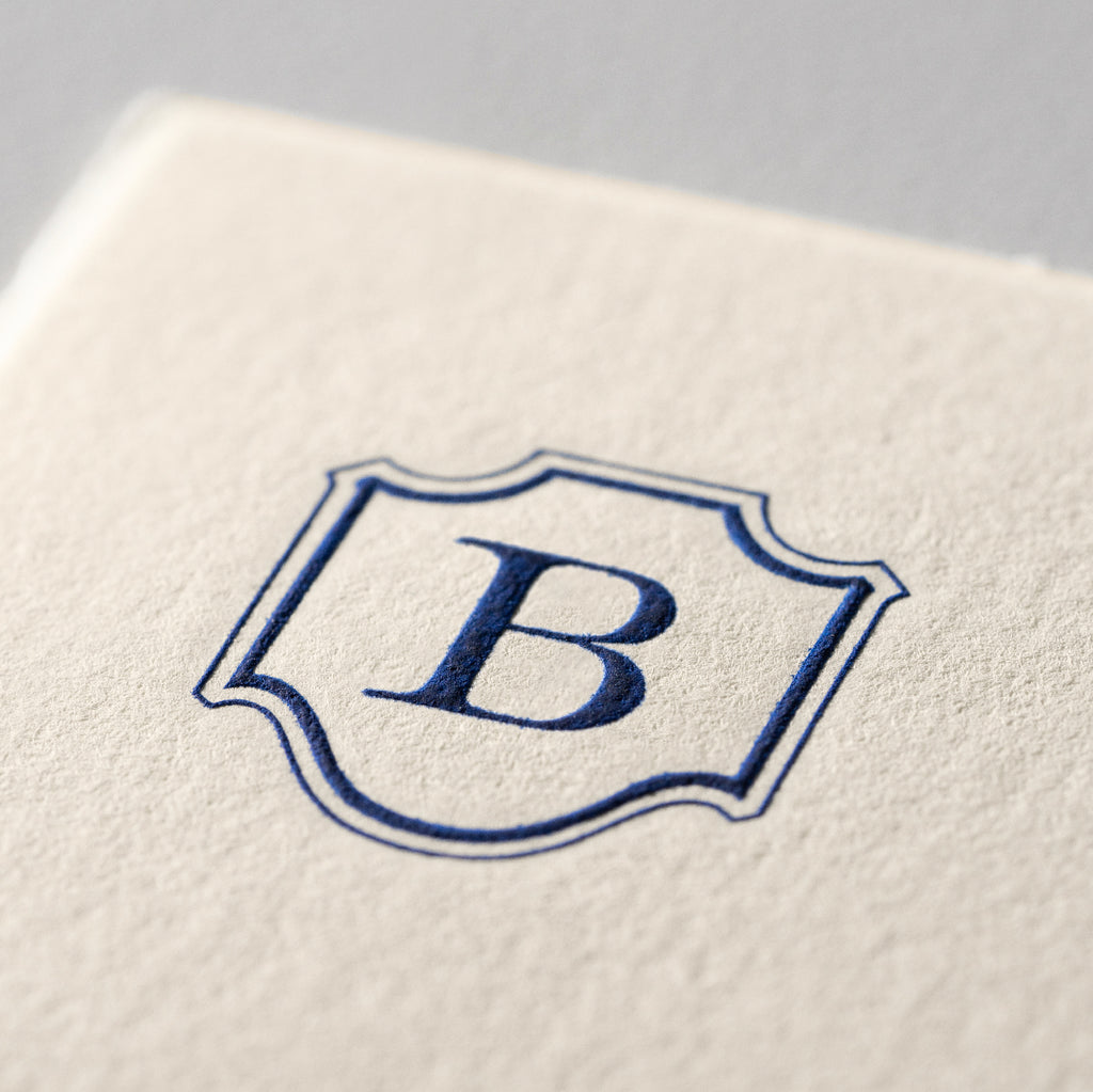 Deckle Edge Monogrammed Correspondence Card and Envelope