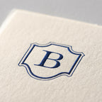 Deckle Edge Monogrammed Correspondence Card and Envelope
