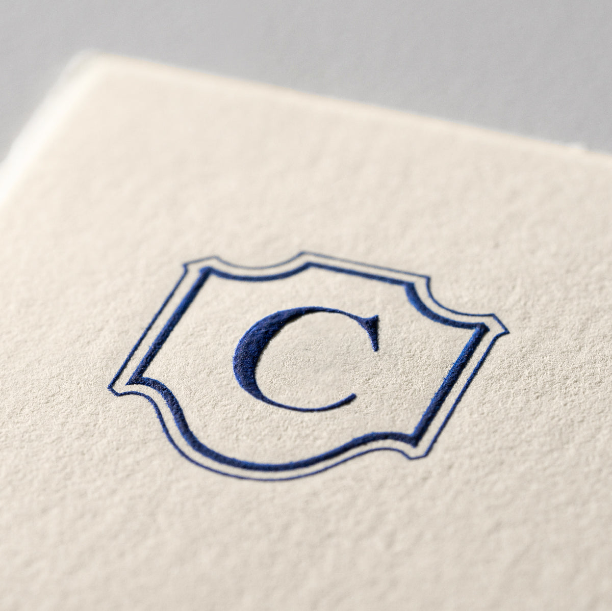 Deckle Edge Monogrammed Correspondence Card and Envelope