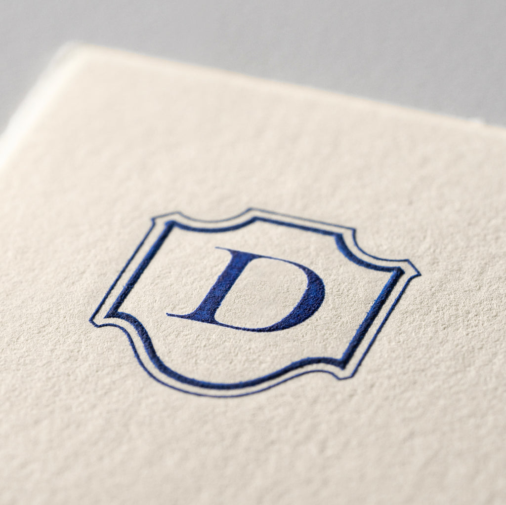 Deckle Edge Monogrammed Correspondence Card and Envelope