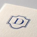 Deckle Edge Monogrammed Correspondence Card and Envelope