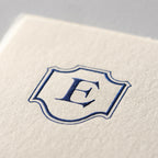 Deckle Edge Monogrammed Correspondence Card and Envelope