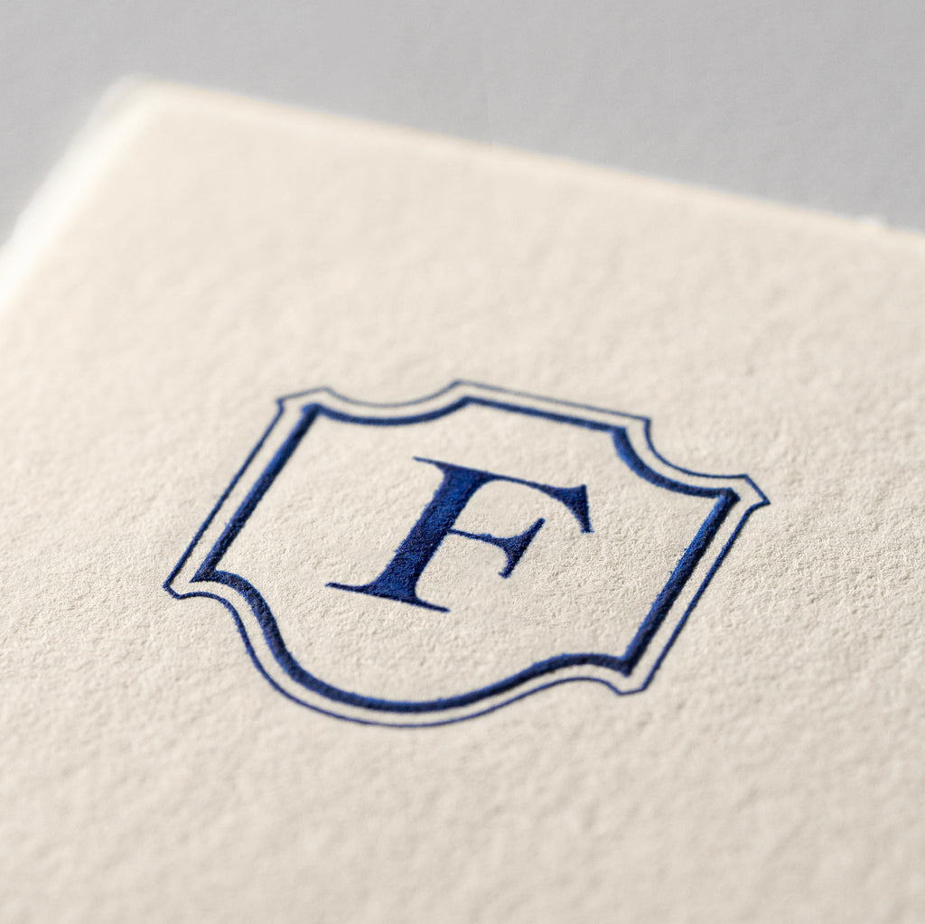 Deckle Edge Monogrammed Correspondence Card and Envelope