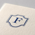 Deckle Edge Monogrammed Correspondence Card and Envelope