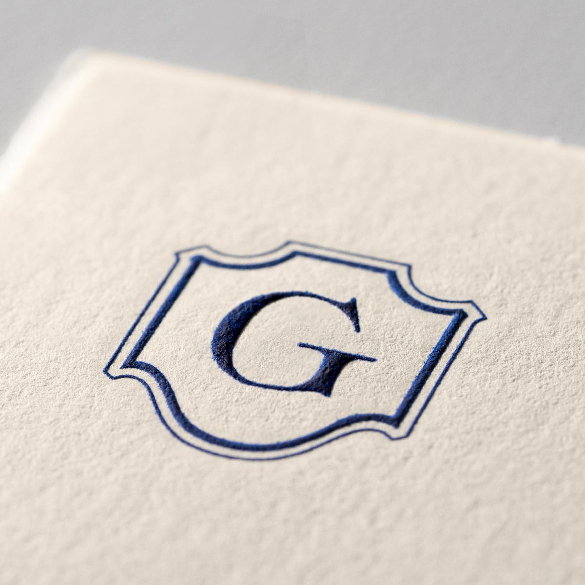 Deckle Edge Monogrammed Correspondence Card and Envelope