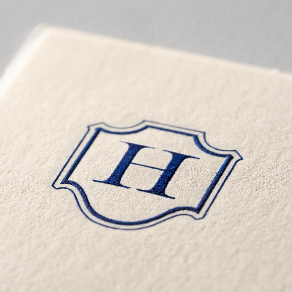 Deckle Edge Monogrammed Correspondence Card and Envelope