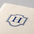 Deckle Edge Monogrammed Correspondence Card and Envelope