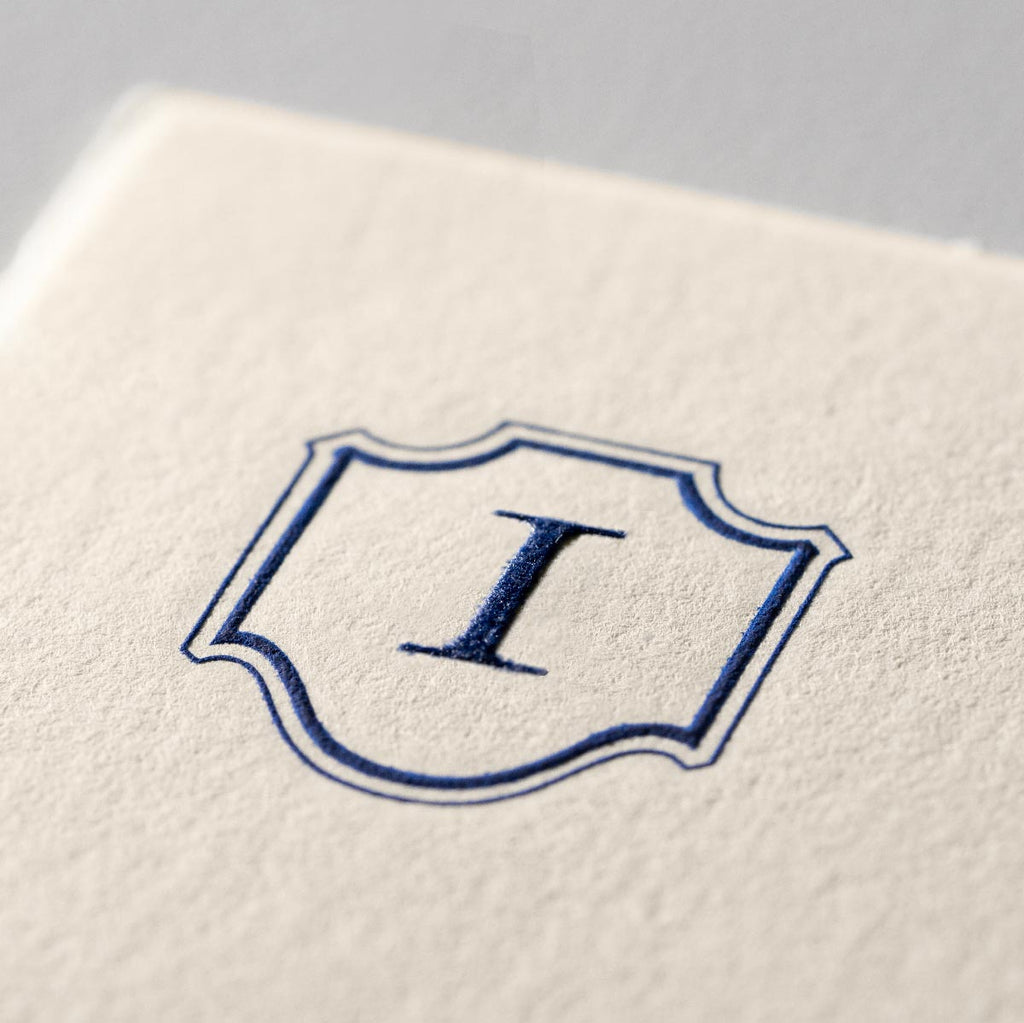 Deckle Edge Monogrammed Correspondence Card and Envelope