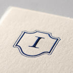 Deckle Edge Monogrammed Correspondence Card and Envelope