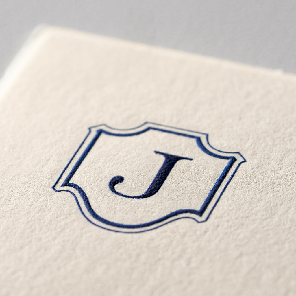 Deckle Edge Monogrammed Correspondence Card and Envelope