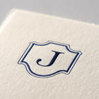 Deckle Edge Monogrammed Correspondence Card and Envelope