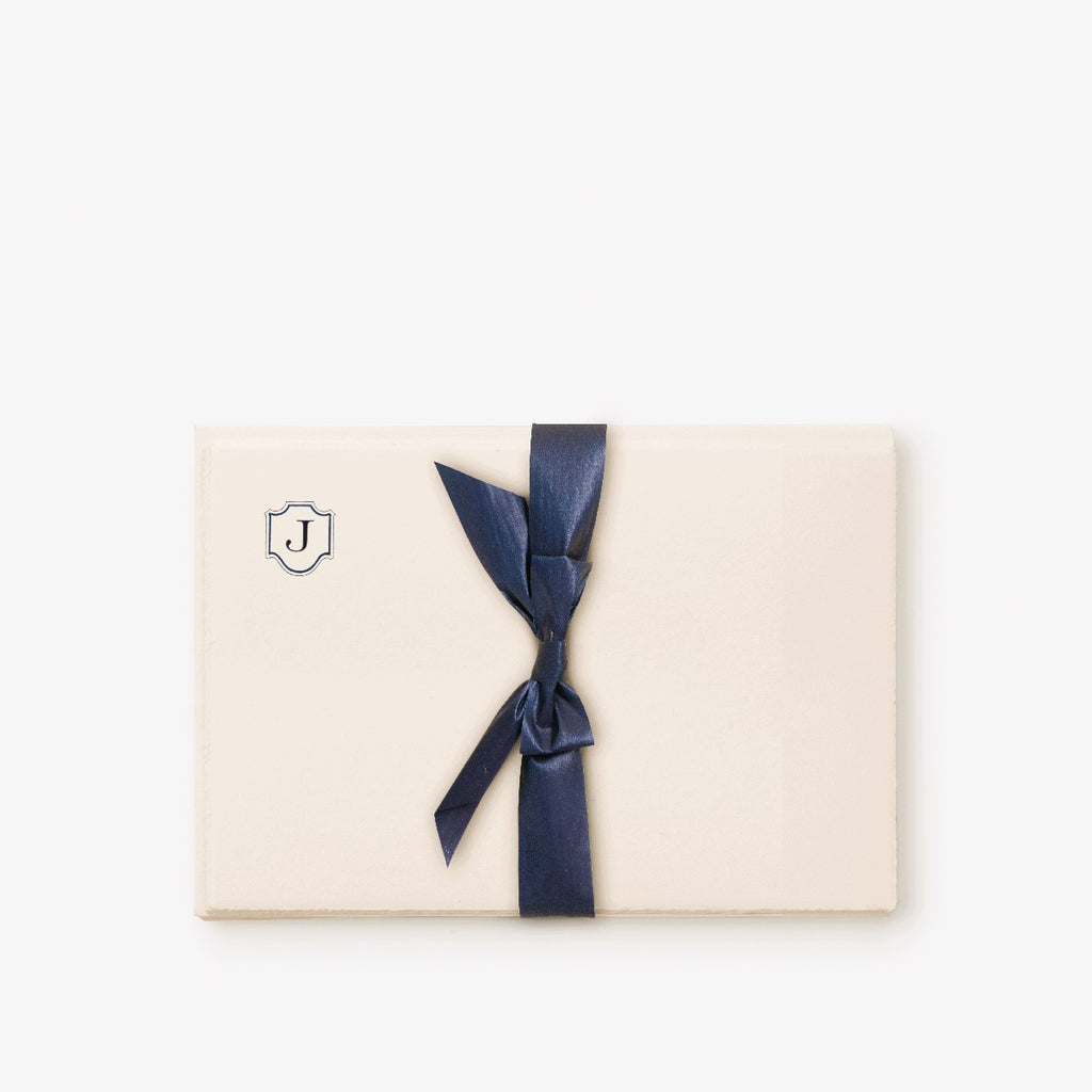 Deckle Edge Monogrammed Correspondence Card and Envelope