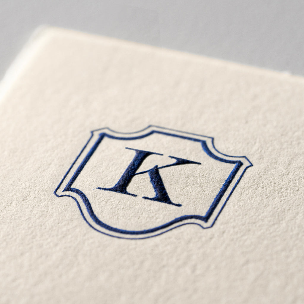 Deckle Edge Monogrammed Correspondence Card and Envelope