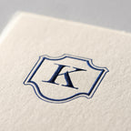 Deckle Edge Monogrammed Correspondence Card and Envelope