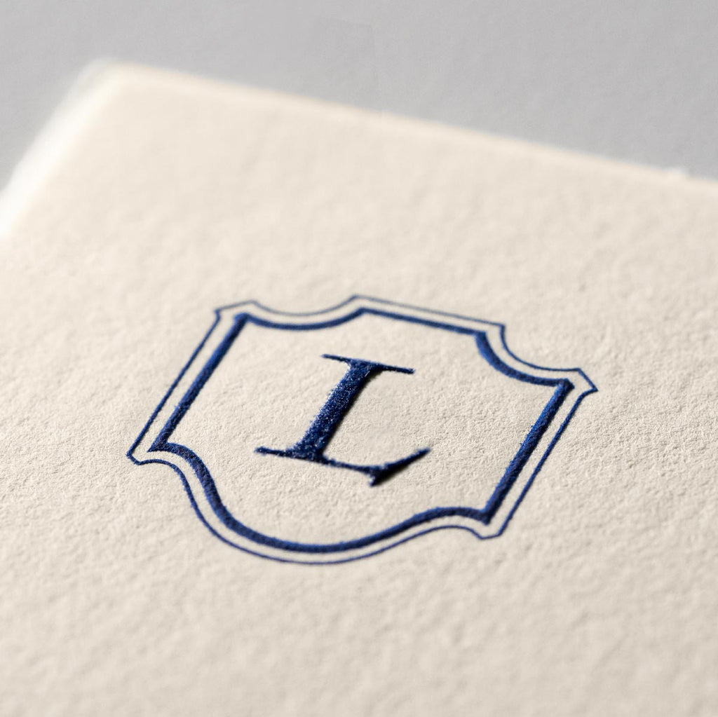 Deckle Edge Monogrammed Correspondence Card and Envelope