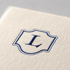 Deckle Edge Monogrammed Correspondence Card and Envelope
