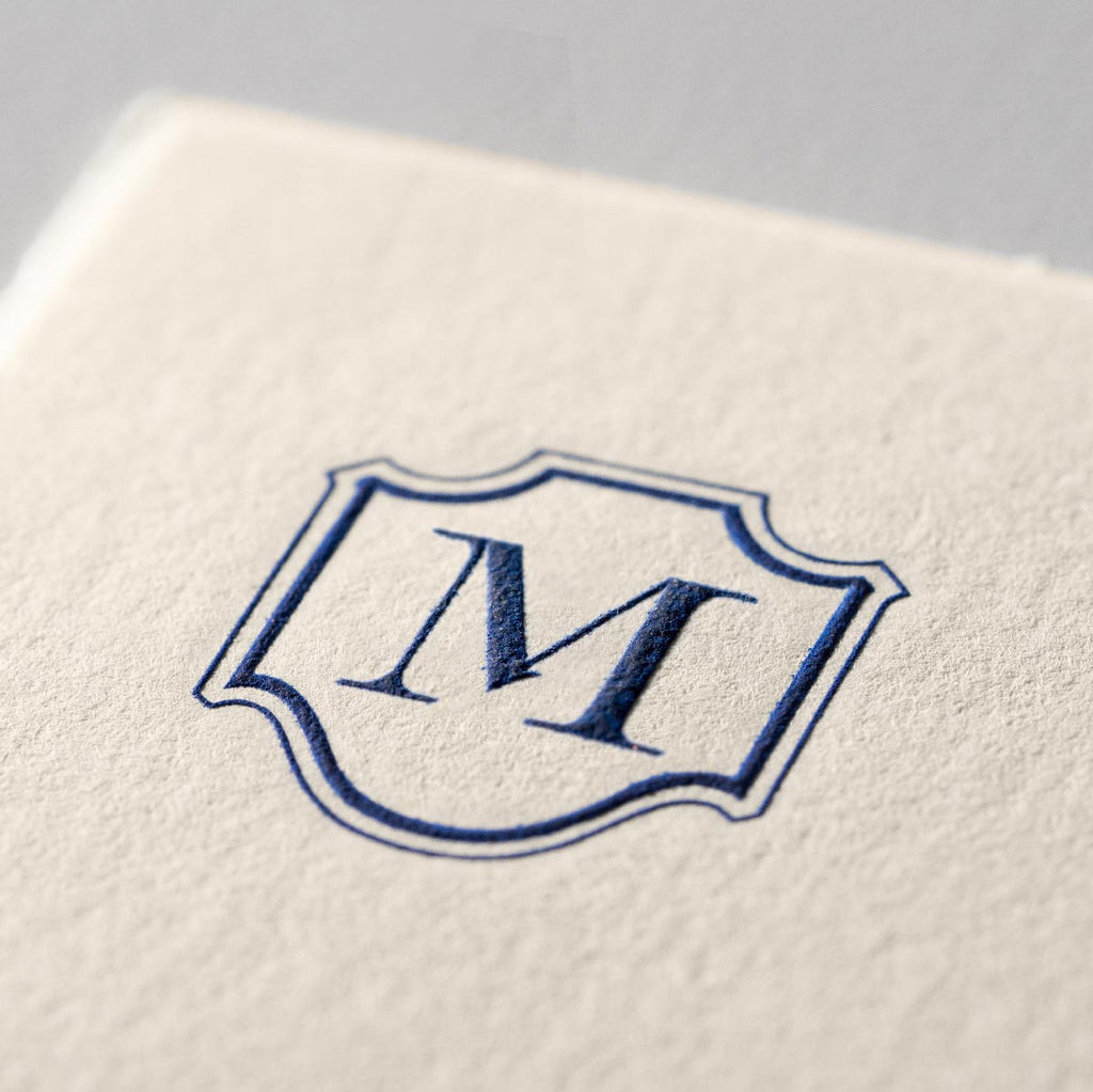 Deckle Edge Monogrammed Correspondence Card and Envelope