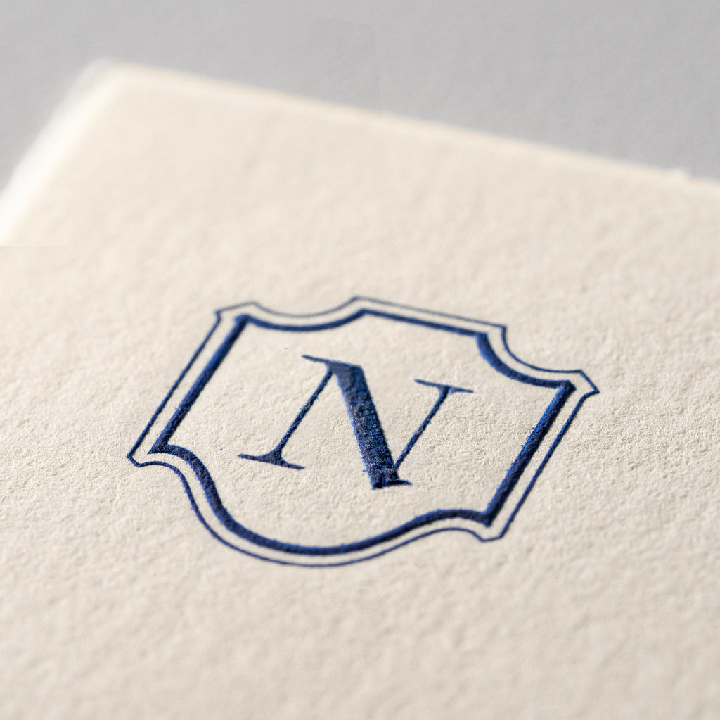 Deckle Edge Monogrammed Correspondence Card and Envelope