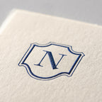 Deckle Edge Monogrammed Correspondence Card and Envelope