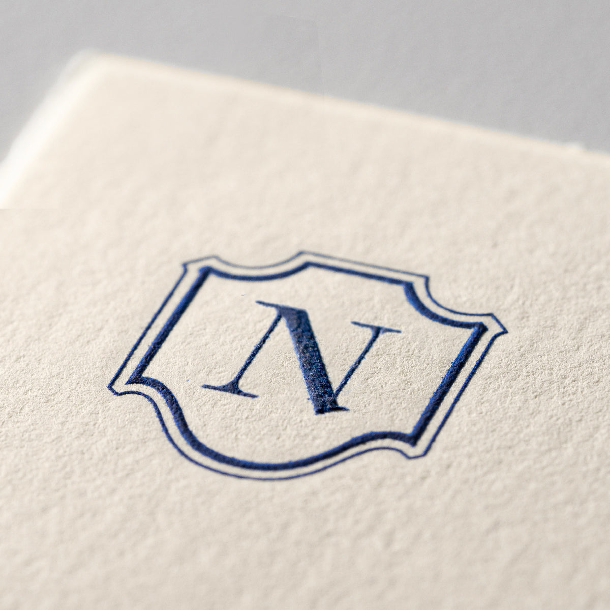 Deckle Edge Monogrammed Correspondence Card and Envelope
