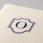Deckle Edge Monogrammed Correspondence Card and Envelope