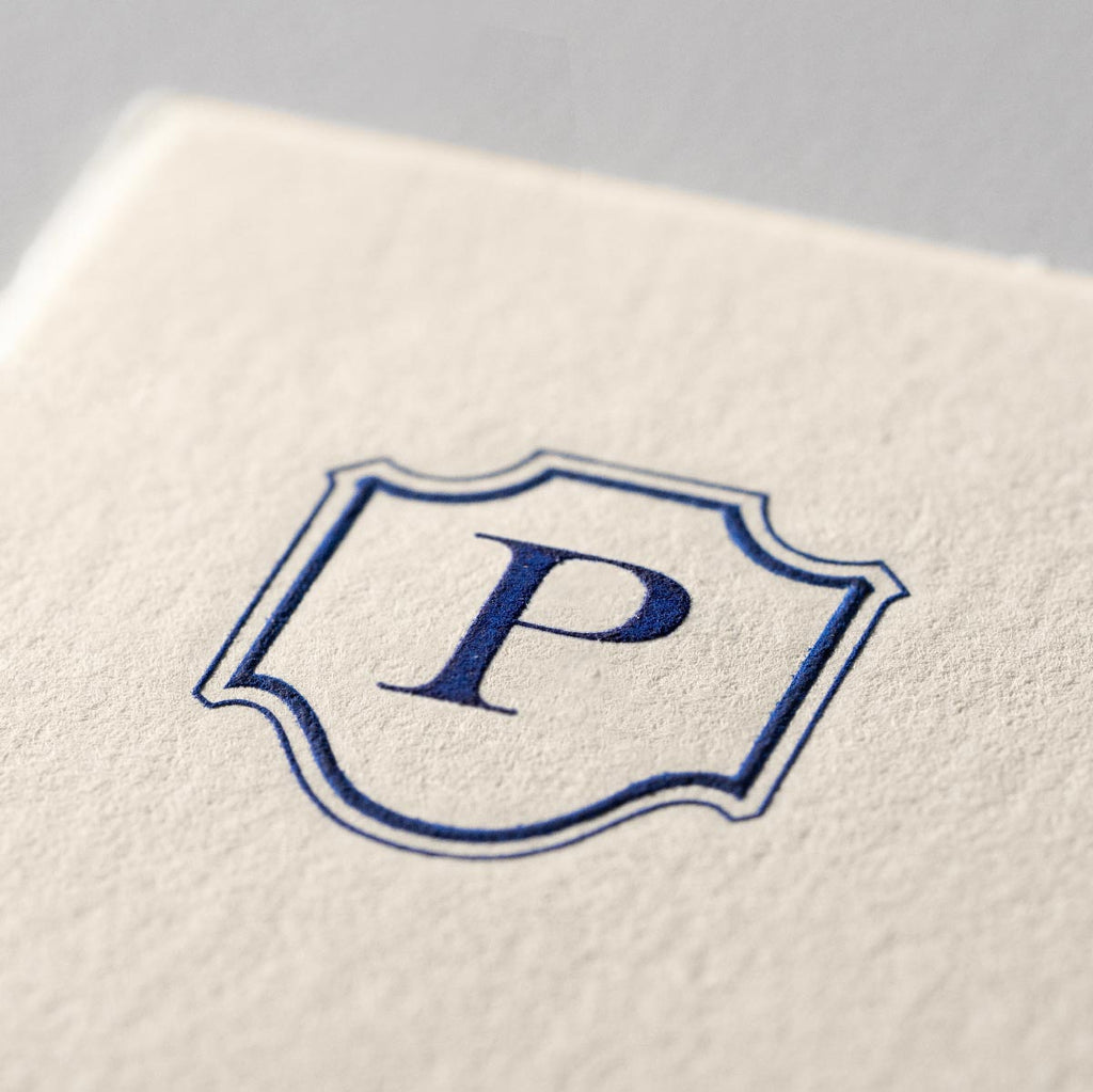 Deckle Edge Monogrammed Correspondence Card and Envelope