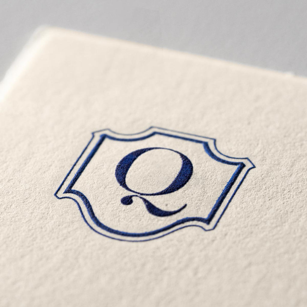 Deckle Edge Monogrammed Correspondence Card and Envelope