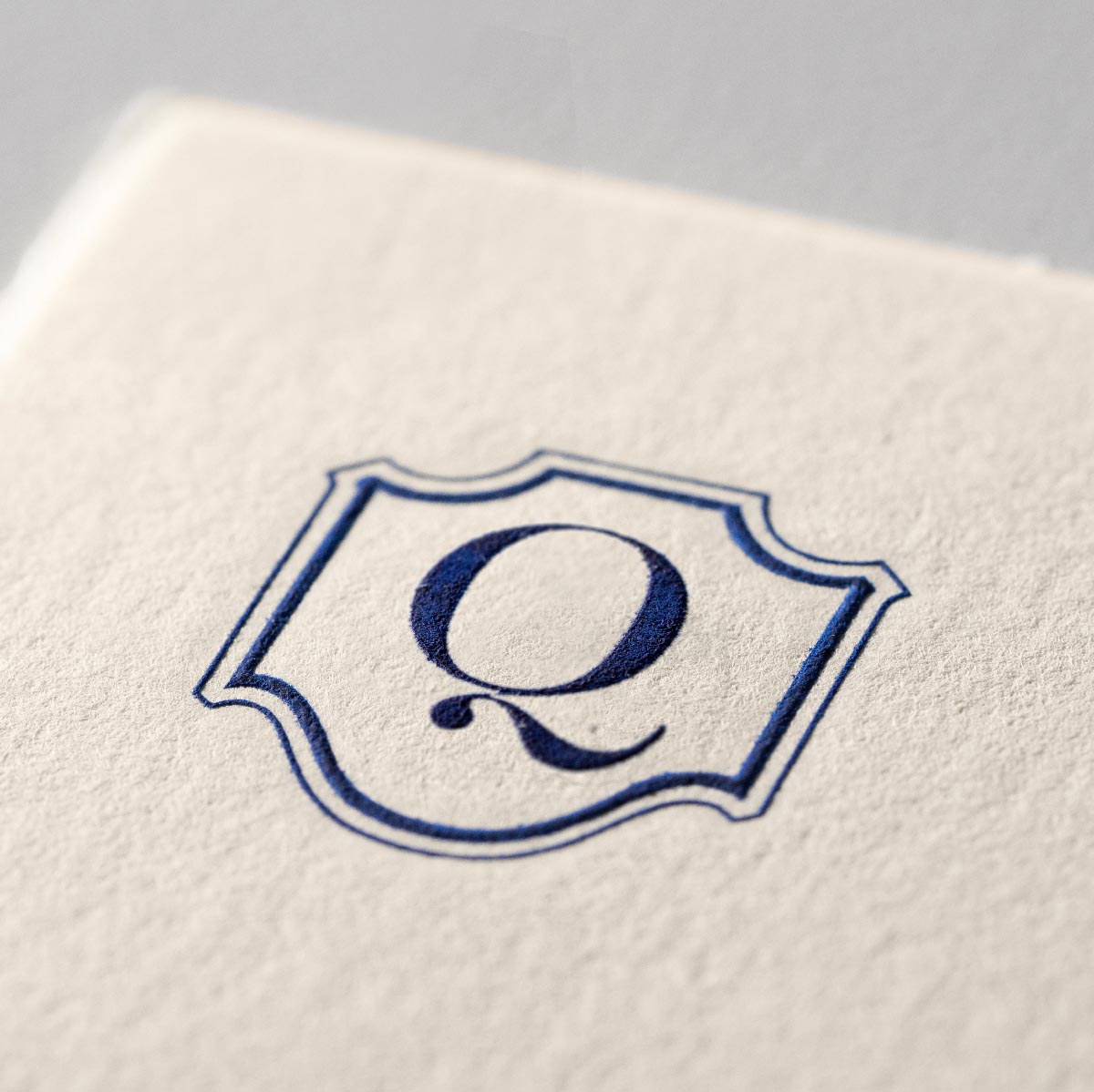 Deckle Edge Monogrammed Correspondence Card and Envelope