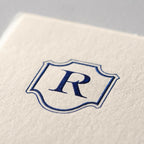Deckle Edge Monogrammed Correspondence Card and Envelope