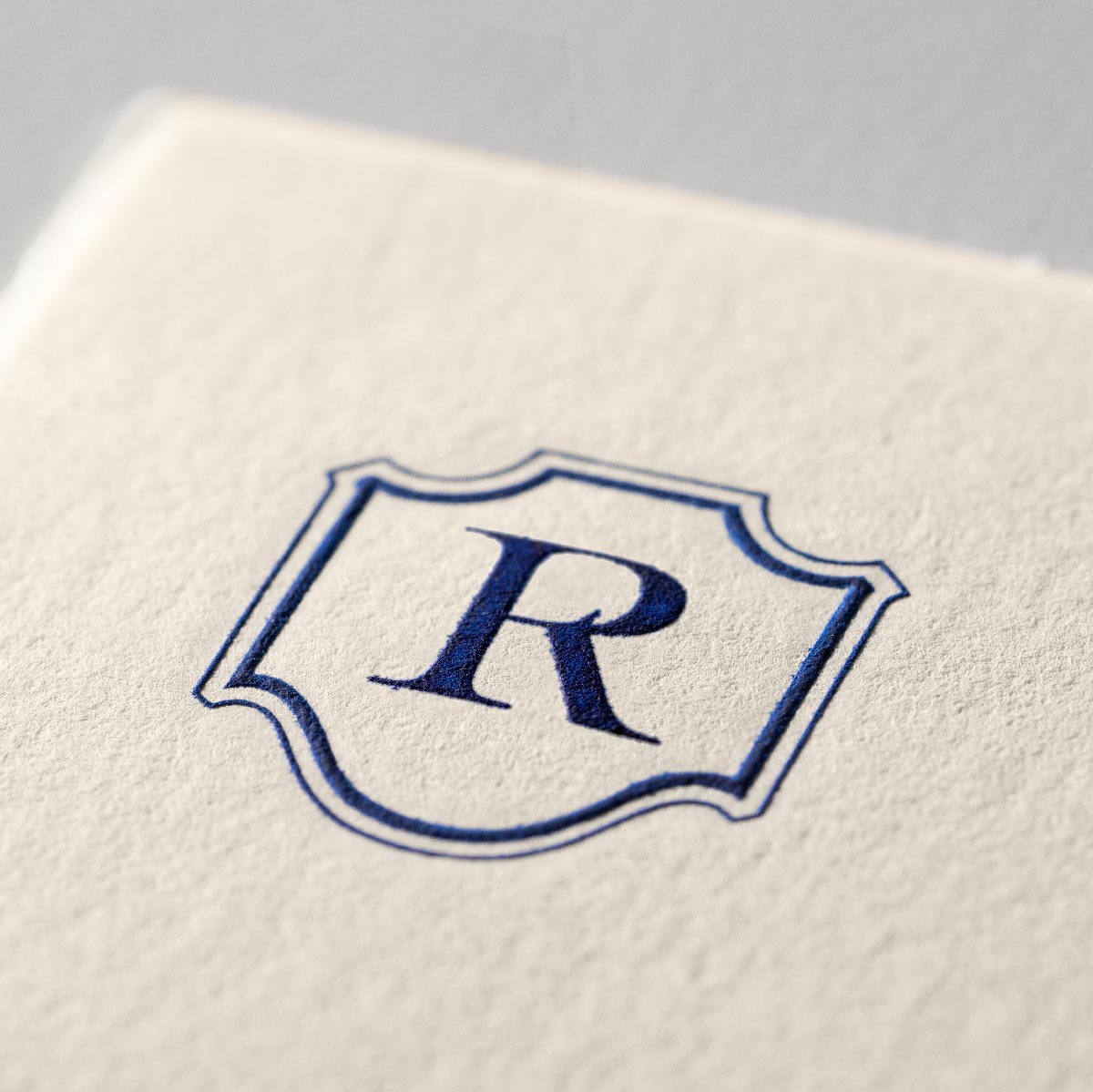 Deckle Edge Monogrammed Correspondence Card and Envelope