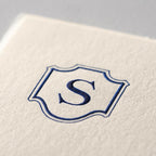 Deckle Edge Monogrammed Correspondence Card and Envelope